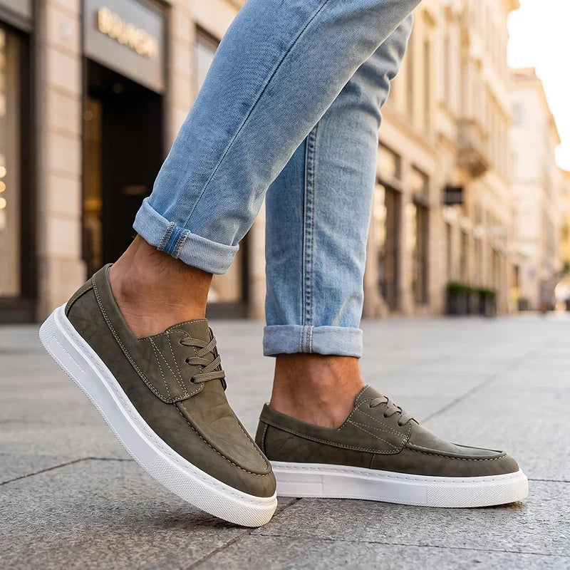 Ilio | Sneakers Pelle Kaki Premium