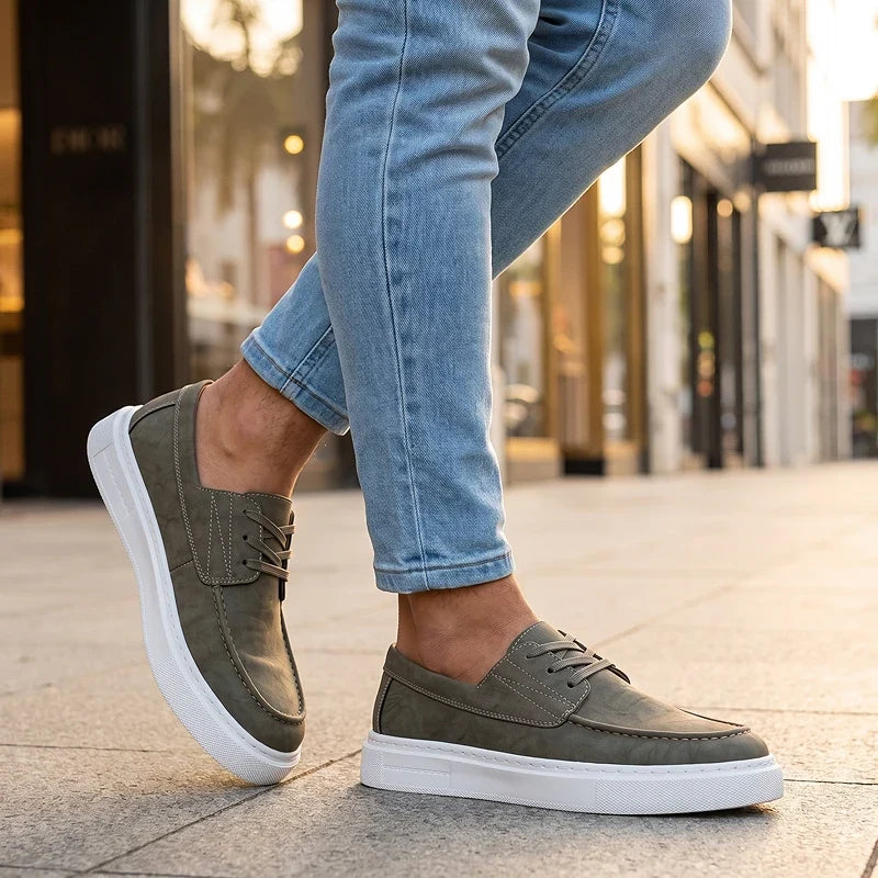 Ilio | Sneakers Pelle Kaki Premium