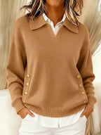 Erminia | Maglione con Collo Polo e Bottoni