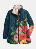 Camilla | Giacca Trapuntata Fiori Dipinti