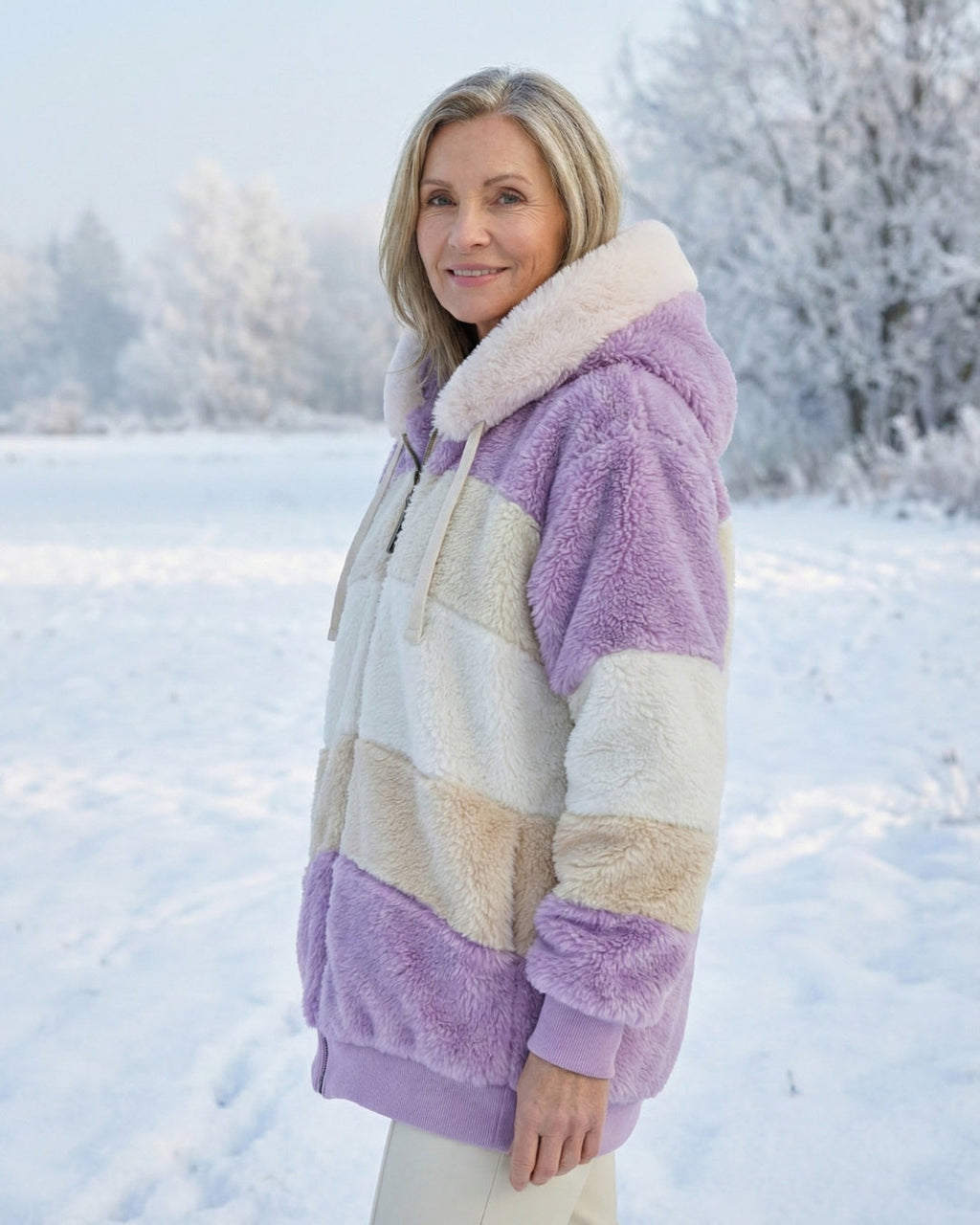 Ombretta | Cappotto Peluche Bicolore