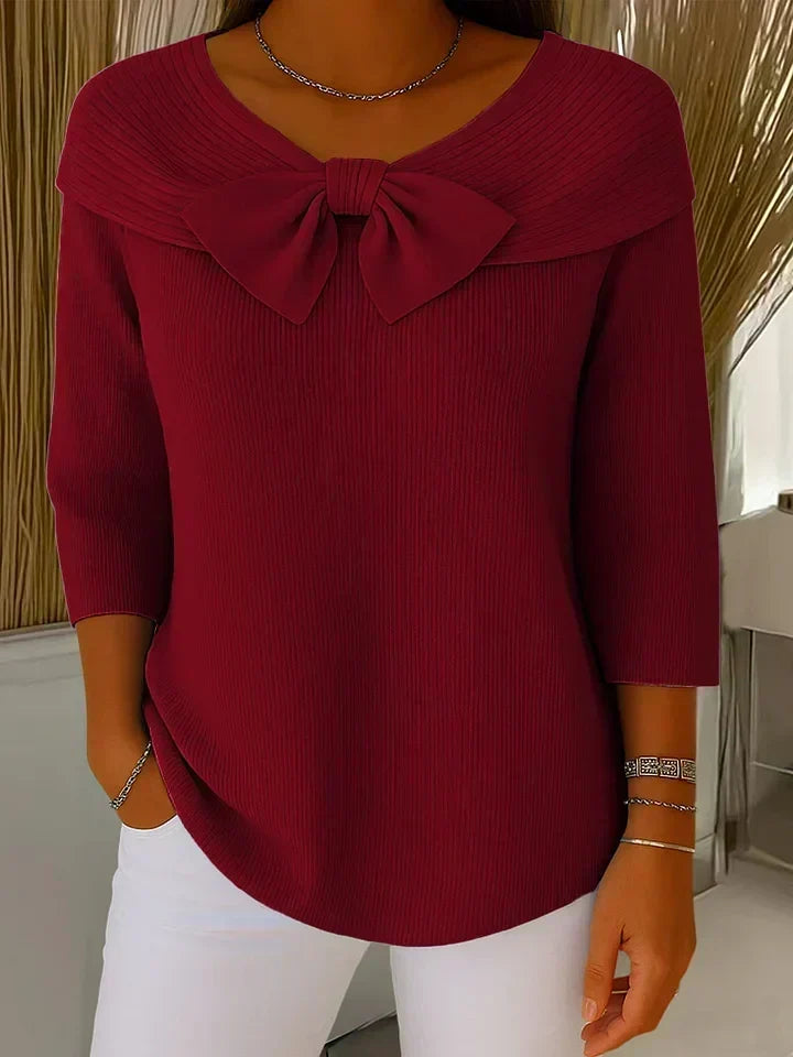 Teresina | Maglione con Fiocco e Collo Rotondo