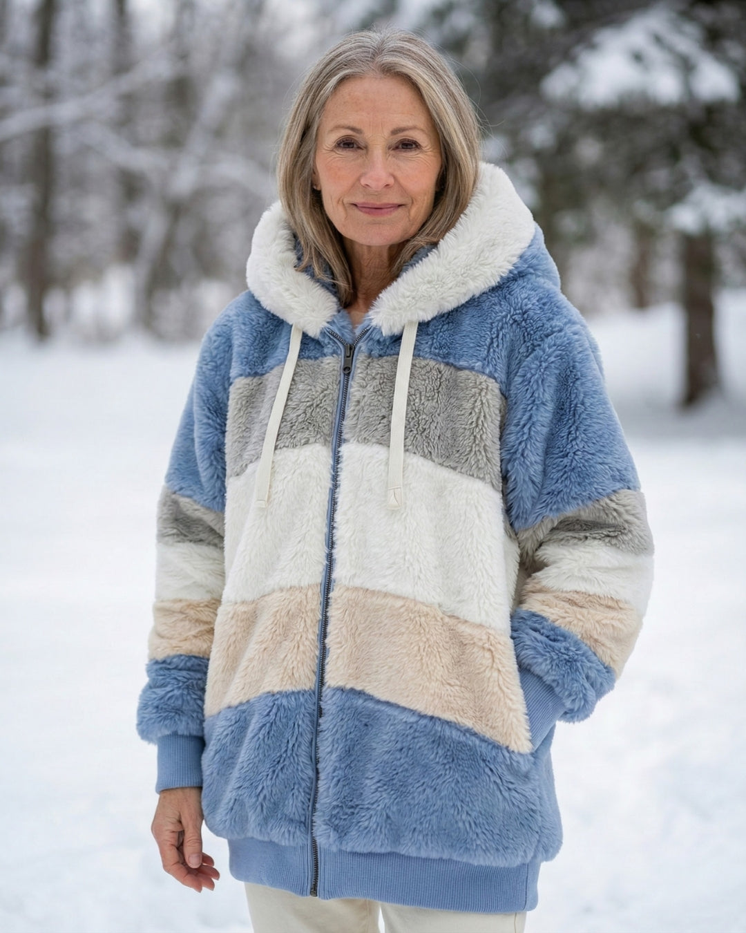Ombretta | Cappotto Peluche Bicolore
