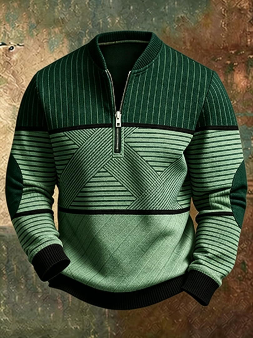 Gherardo | Maglione con Mezza Zip e Collo Alto
