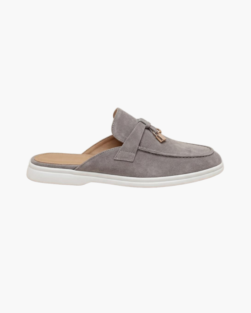 Mediterraneo | Mocassino Aperto Camoscio — Grigio Chiaro