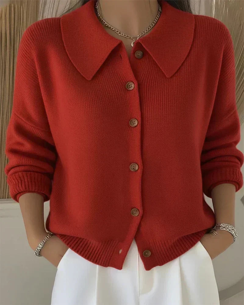 Velia | Cardigan con Collo a Camicia