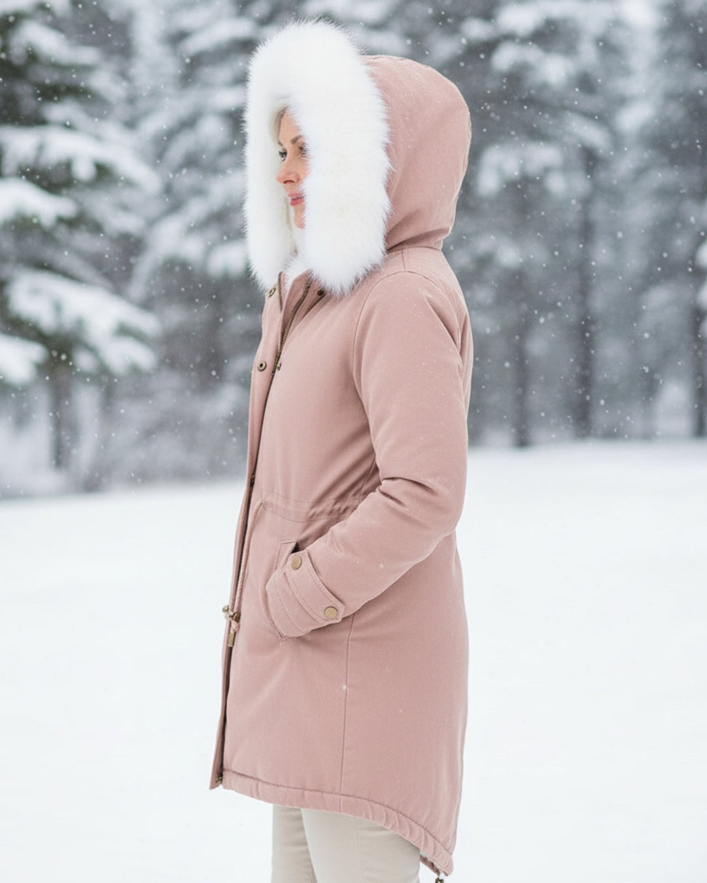 Rina | Parka con Cappuccio Bordato