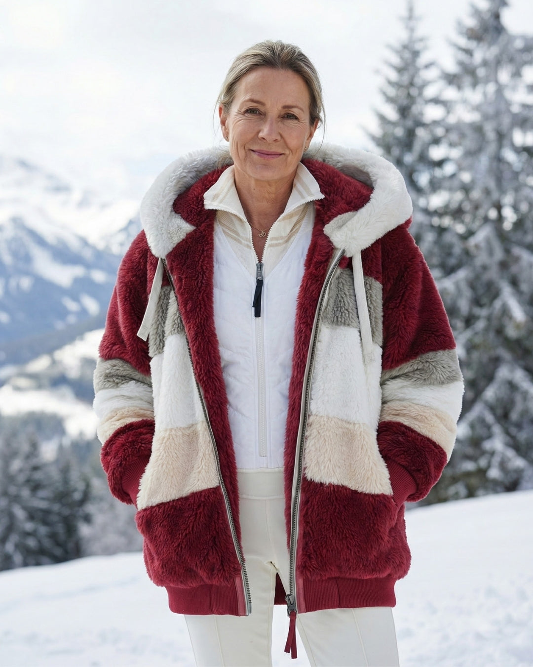 Ombretta | Cappotto Peluche Bicolore