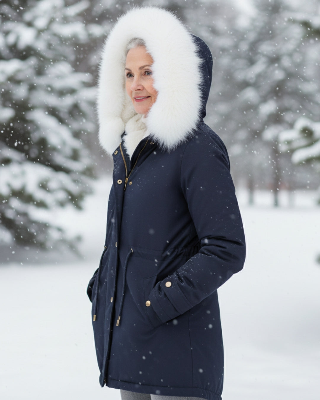 Rina | Parka con Cappuccio Bordato