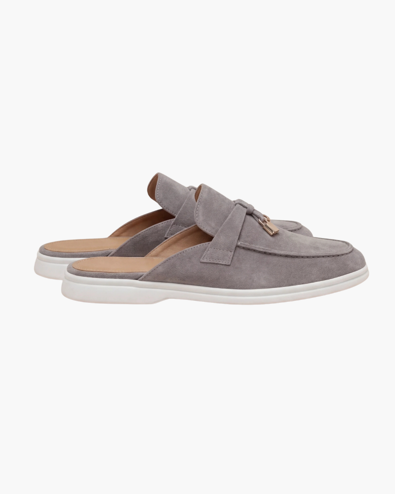 Mediterraneo | Mocassino Aperto Camoscio — Grigio Chiaro