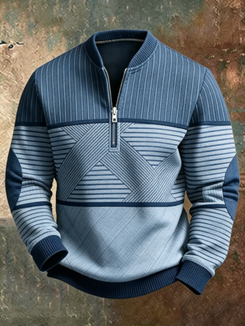 Gherardo | Maglione con Mezza Zip e Collo Alto