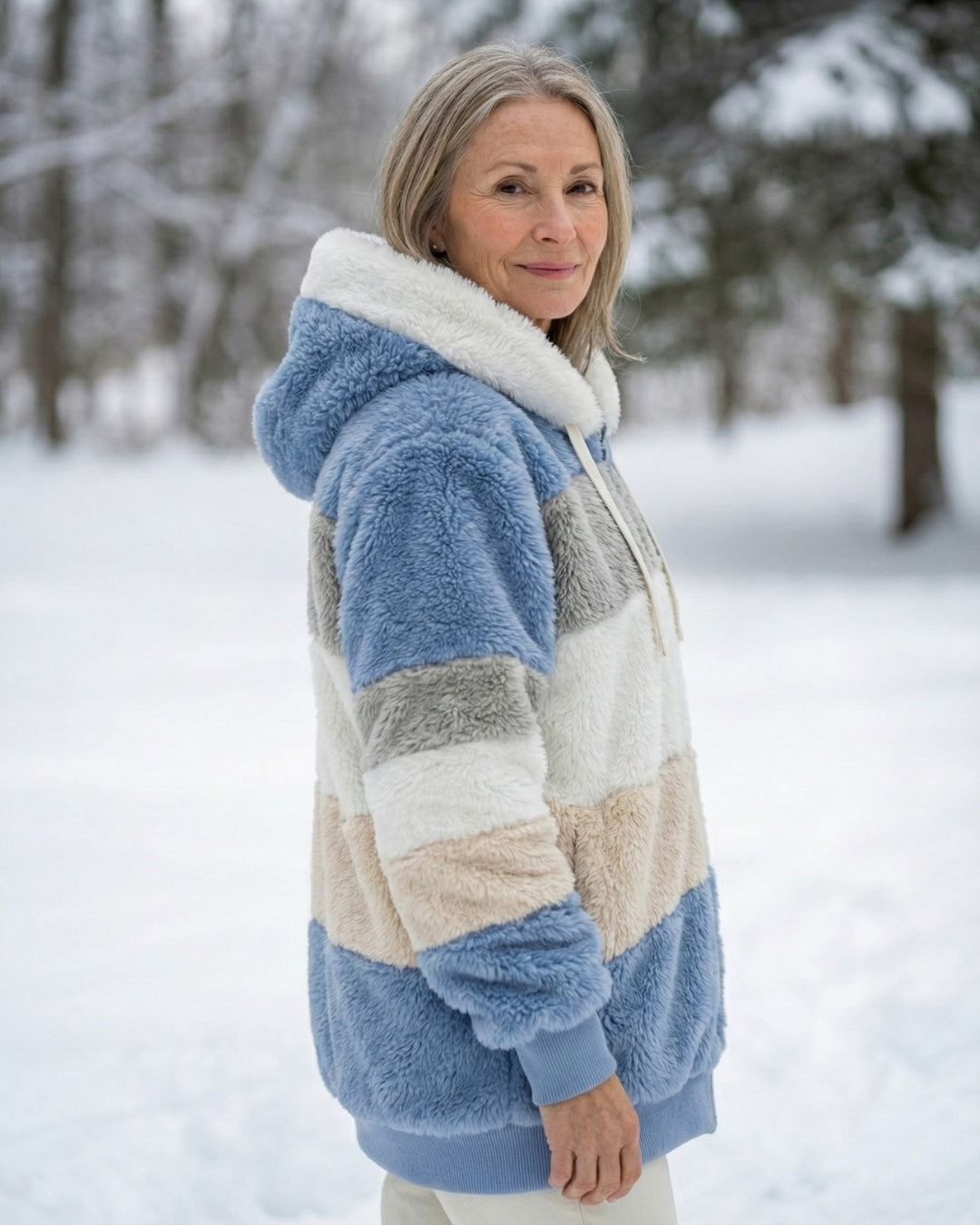 Ombretta | Cappotto Peluche Bicolore