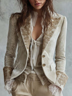 Nerina | Blazer Ricamato Avorio