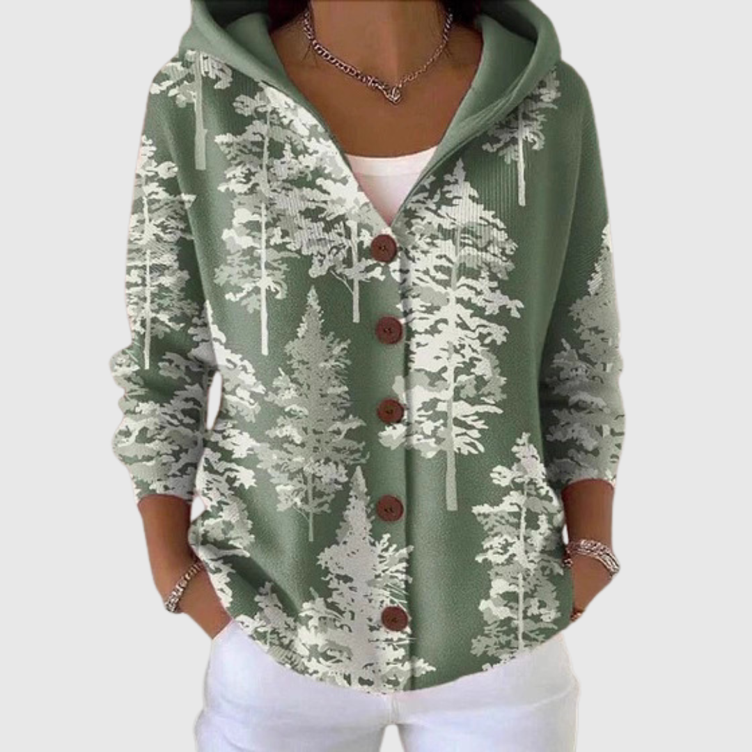 Bianca | Giacca in Maglia con Cappuccio