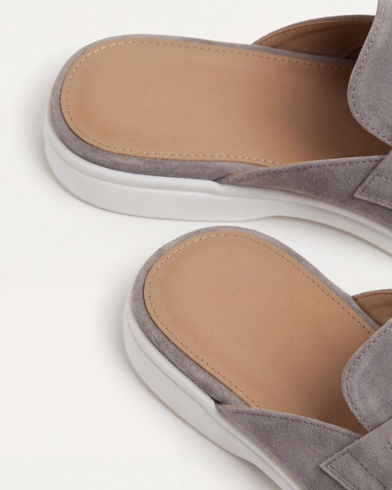 Mediterraneo | Mocassino Aperto Camoscio — Grigio Chiaro