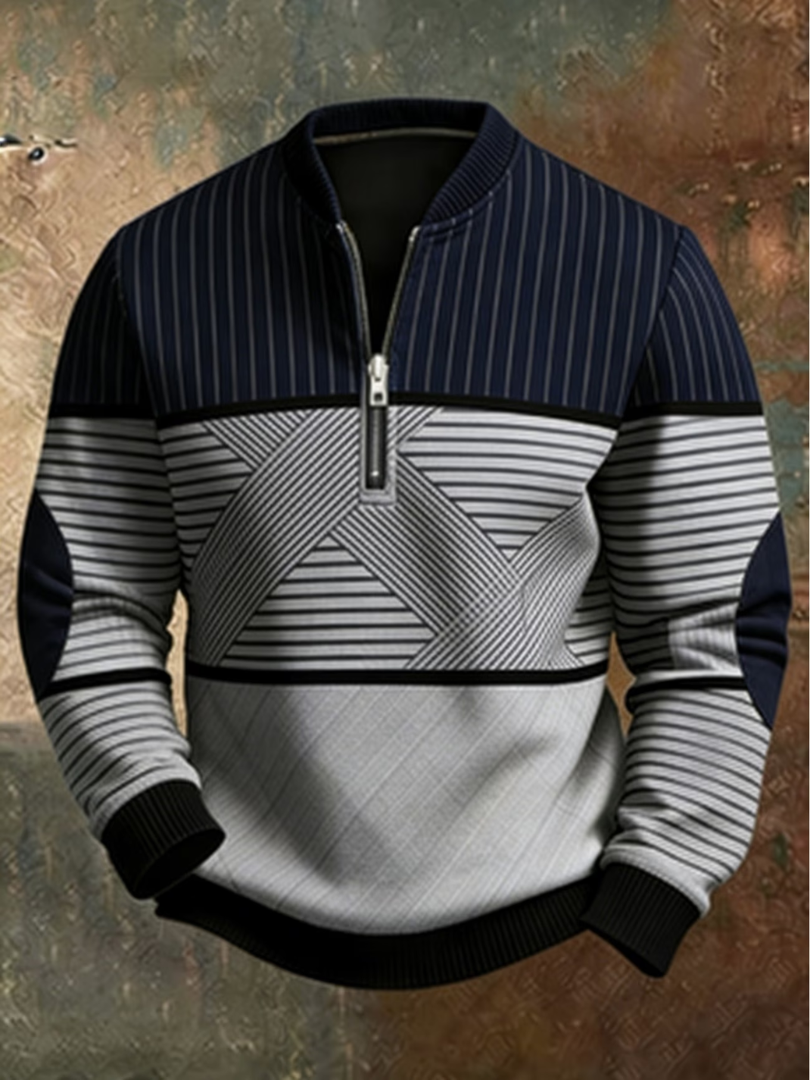 Gherardo | Maglione con Mezza Zip e Collo Alto