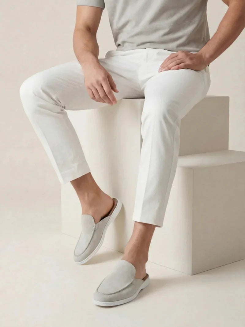 Yacht | Mocassino Aperto Camoscio — Bianco