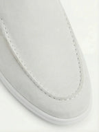 Yacht | Mocassino Aperto Camoscio — Bianco