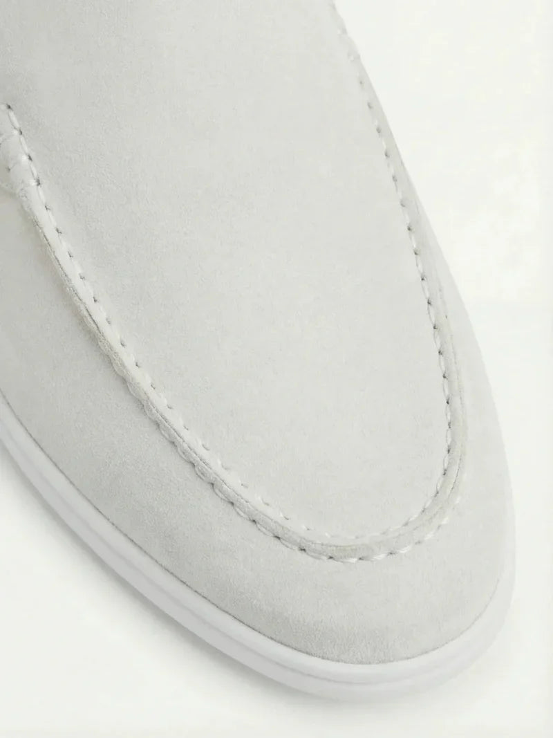 Yacht | Mocassino Aperto Camoscio — Bianco