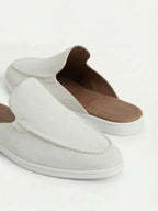 Yacht | Mocassino Aperto Camoscio — Bianco