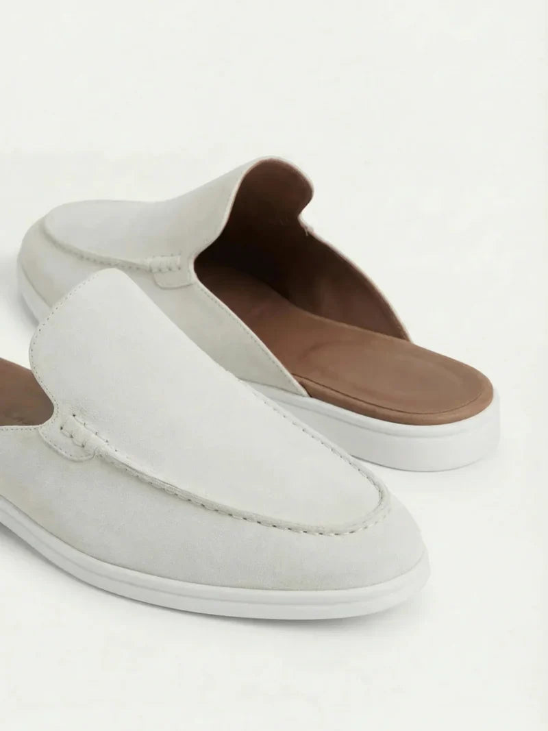 Yacht | Mocassino Aperto Camoscio — Bianco