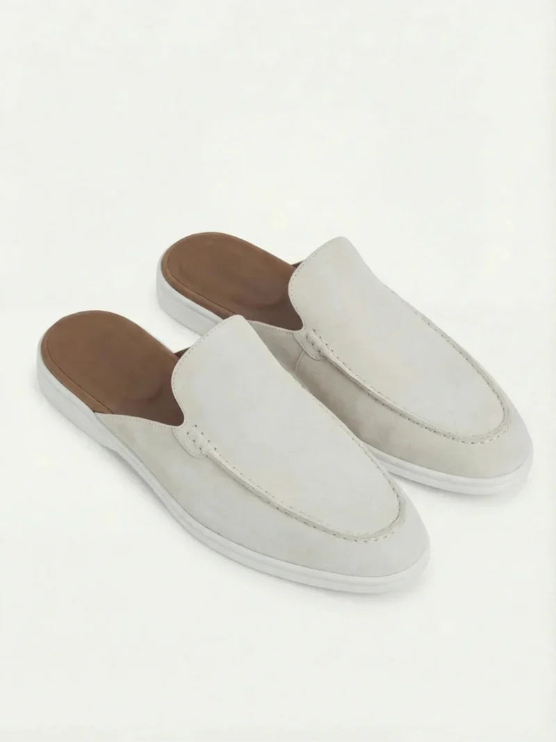 Yacht | Mocassino Aperto Camoscio — Bianco
