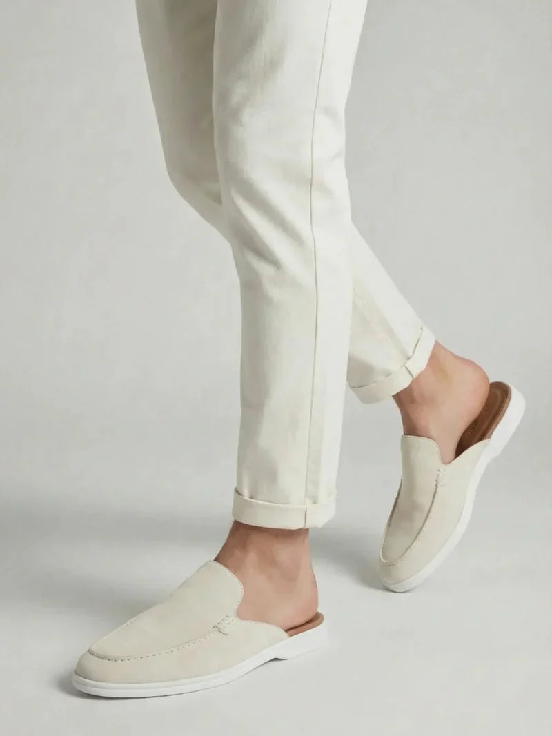 Yacht | Mocassino Aperto Camoscio — Bianco