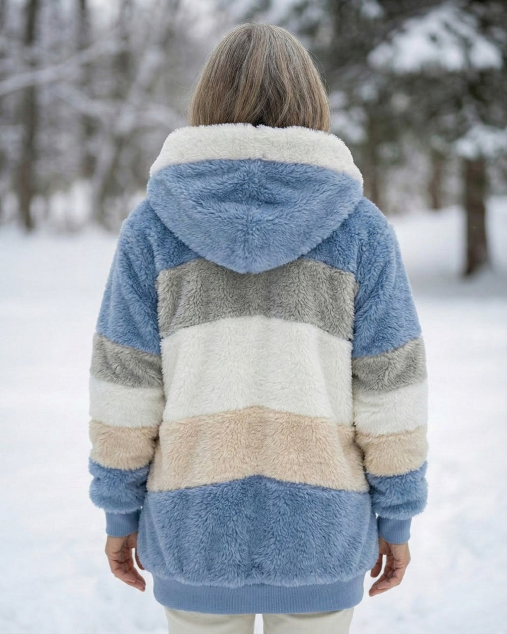 Ombretta | Cappotto Peluche Bicolore