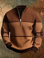 Gherardo | Maglione con Mezza Zip e Collo Alto