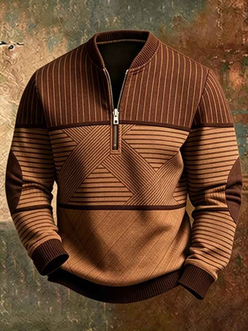 Gherardo | Maglione con Mezza Zip e Collo Alto
