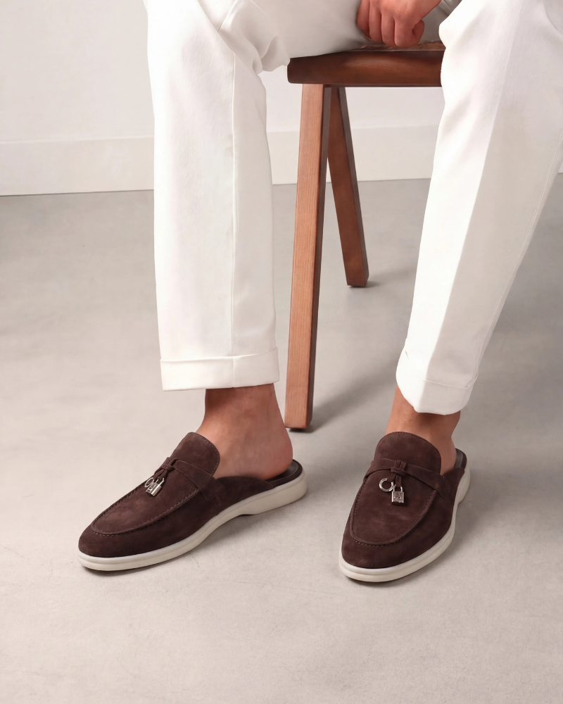 Mediterraneo | Mocassino Aperto Camoscio — Marrone
