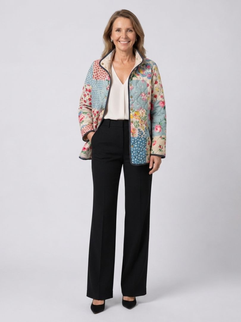 Cloe | Giacca Trapuntata Patchwork Floreale