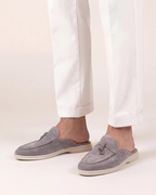 Mediterraneo | Mocassino Aperto Camoscio — Grigio Chiaro