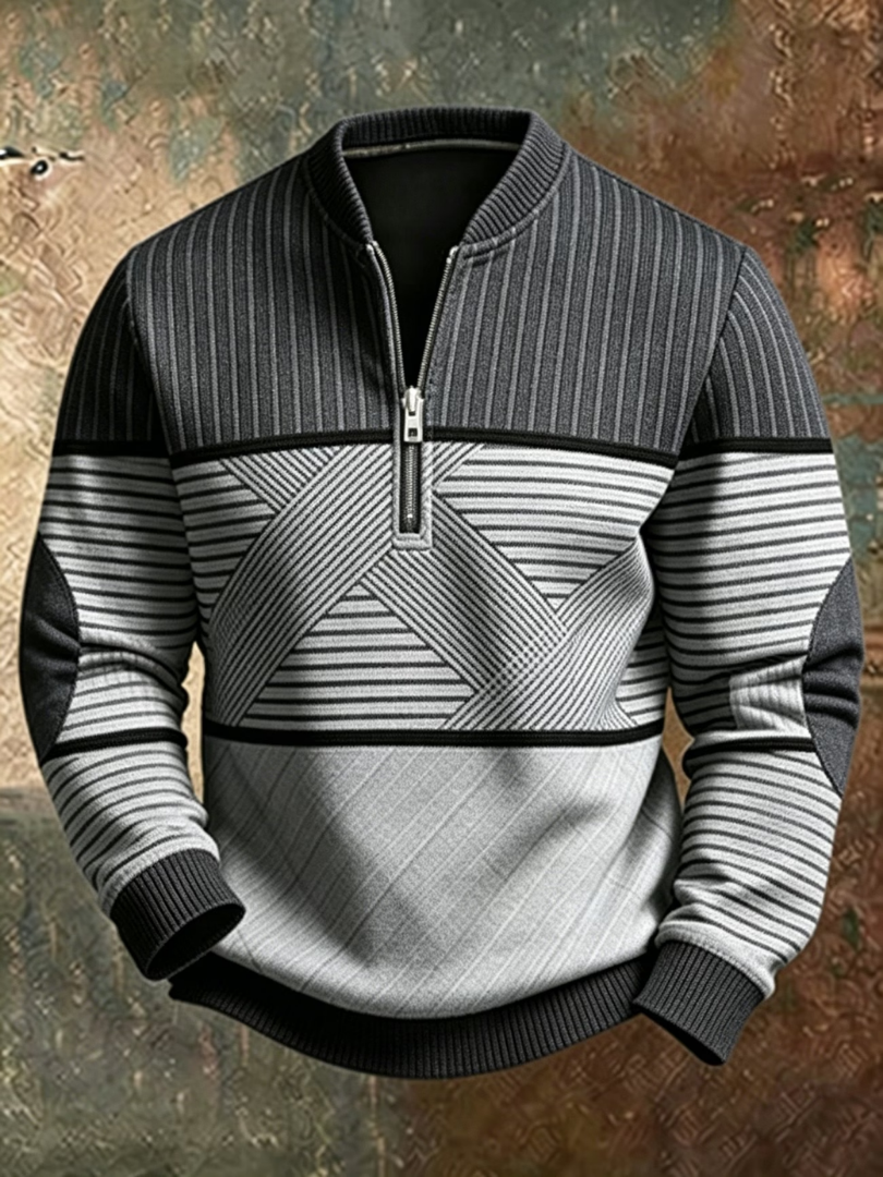 Gherardo | Maglione con Mezza Zip e Collo Alto