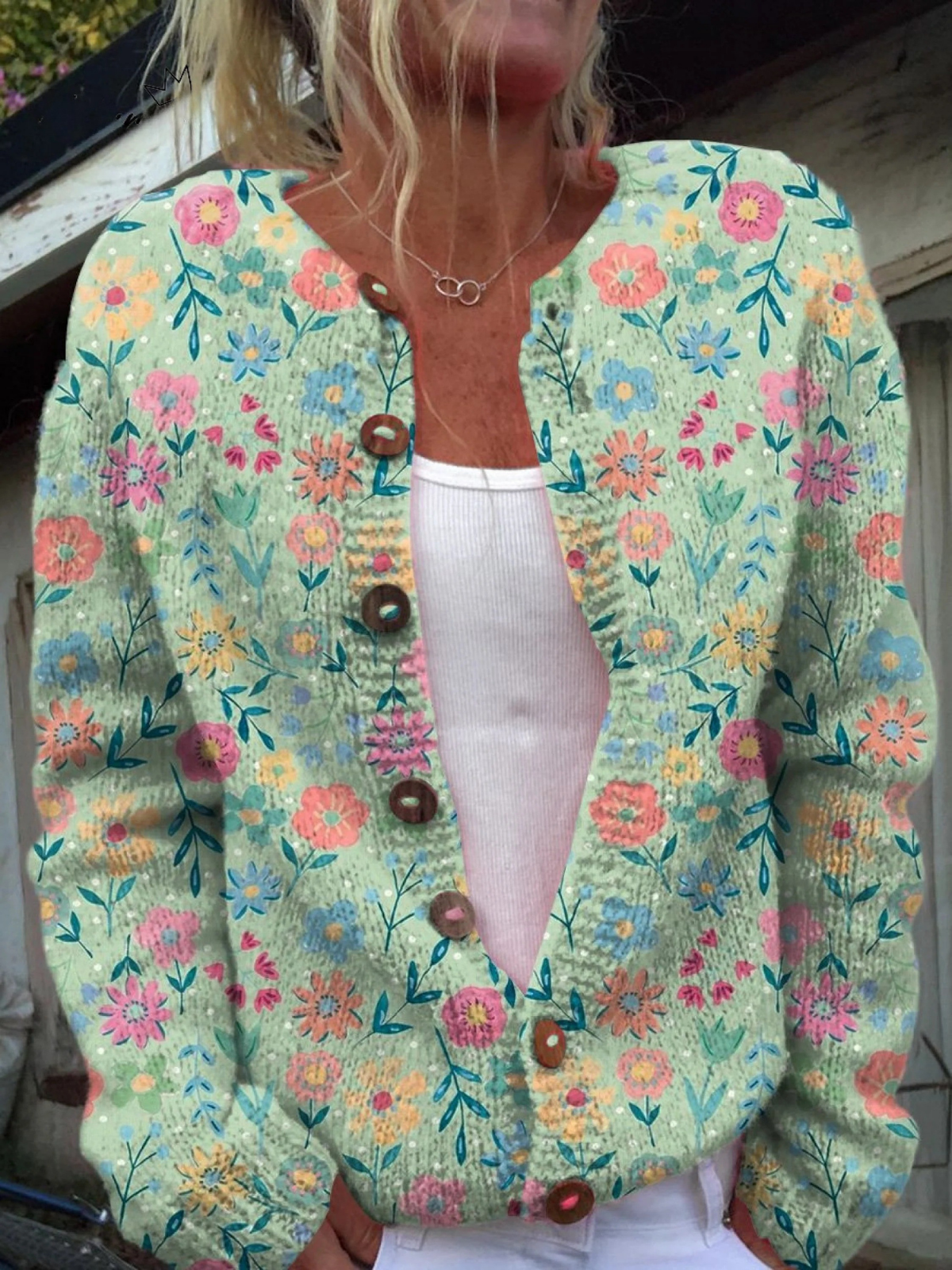 Delfina | Cardigan Floreale Pastello