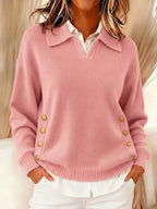 Erminia | Maglione con Collo Polo e Bottoni