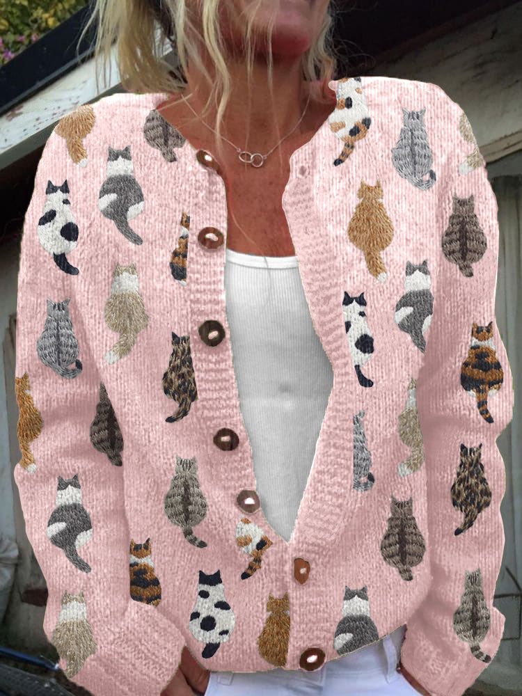Lidia | Cardigan Stampa Gatti
