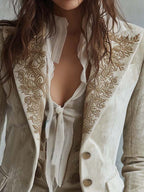 Nerina | Blazer Ricamato Avorio