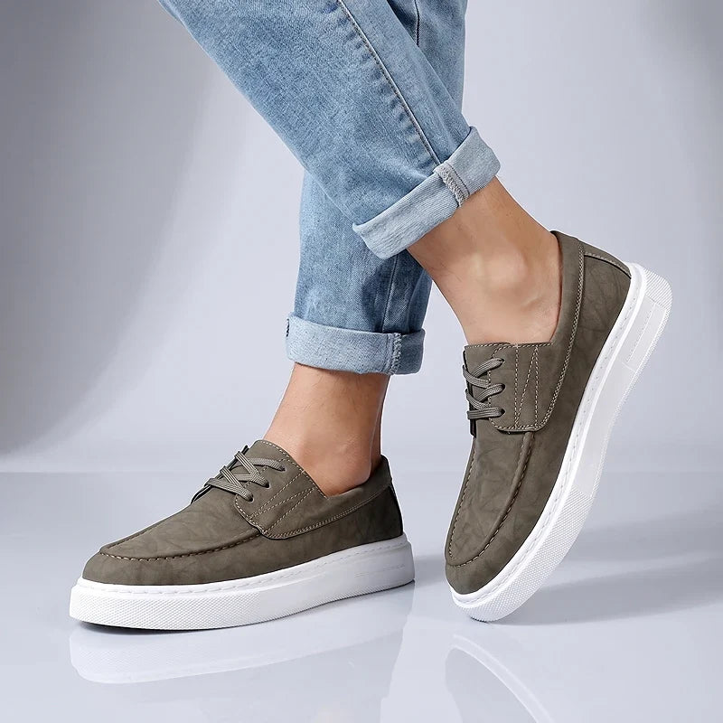 Ilio | Sneakers Pelle Kaki Premium