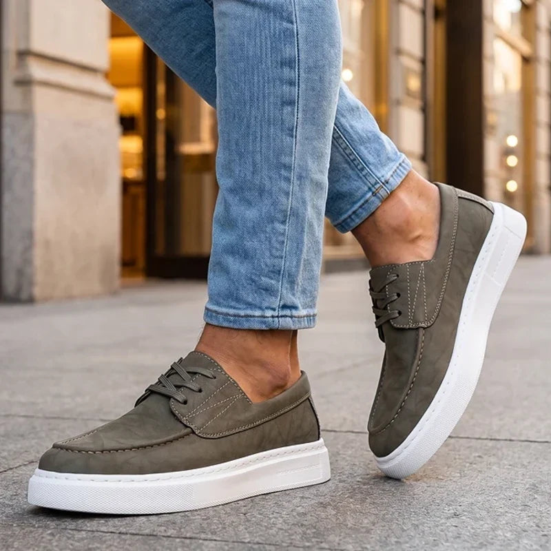 Ilio | Sneakers Pelle Kaki Premium
