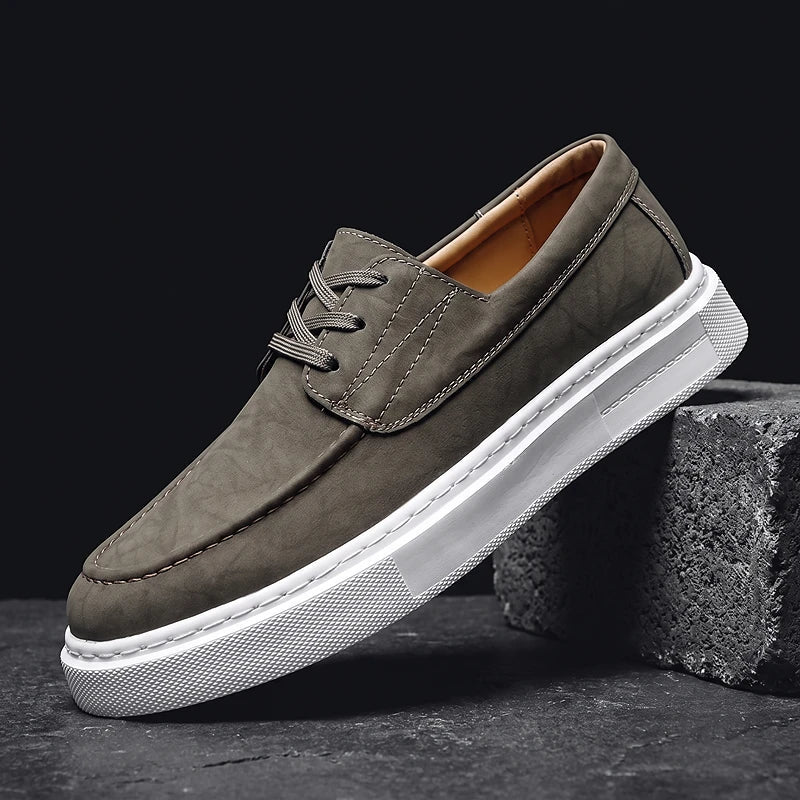 Ilio | Sneakers Pelle Kaki Premium