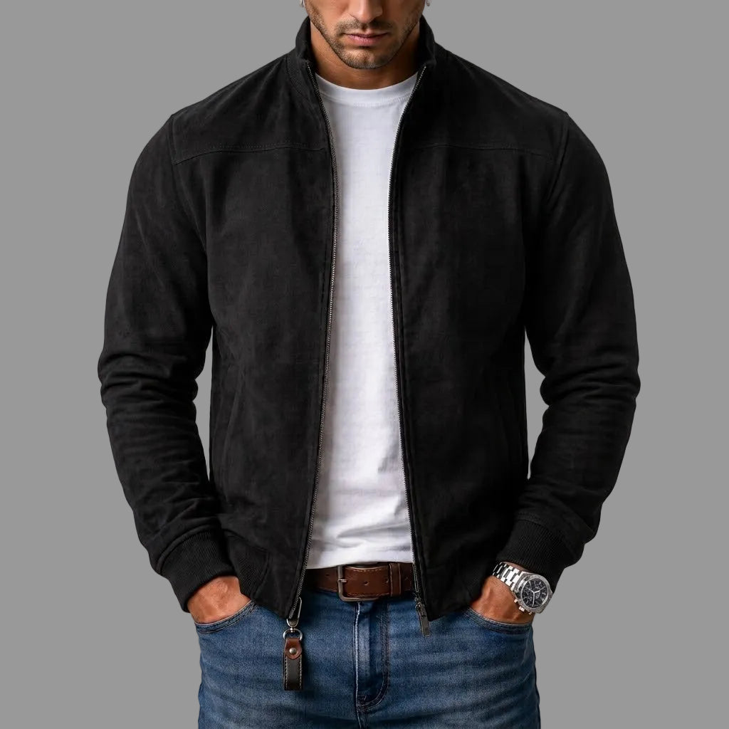 Corrado | Bomber Camoscio Collo Alto