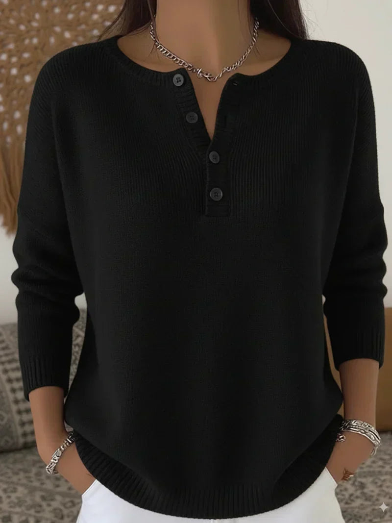 Ernesta | Maglione in Maglia con Bottoni Henley