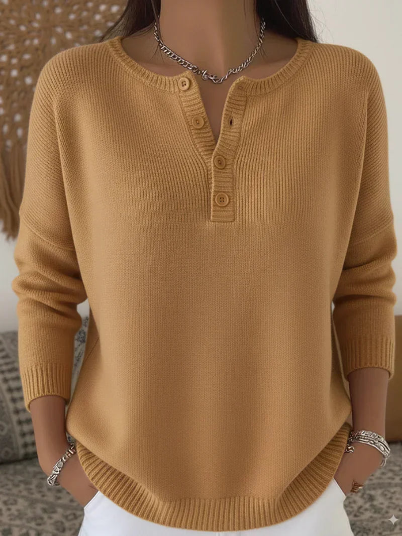 Ernesta | Maglione in Maglia con Bottoni Henley