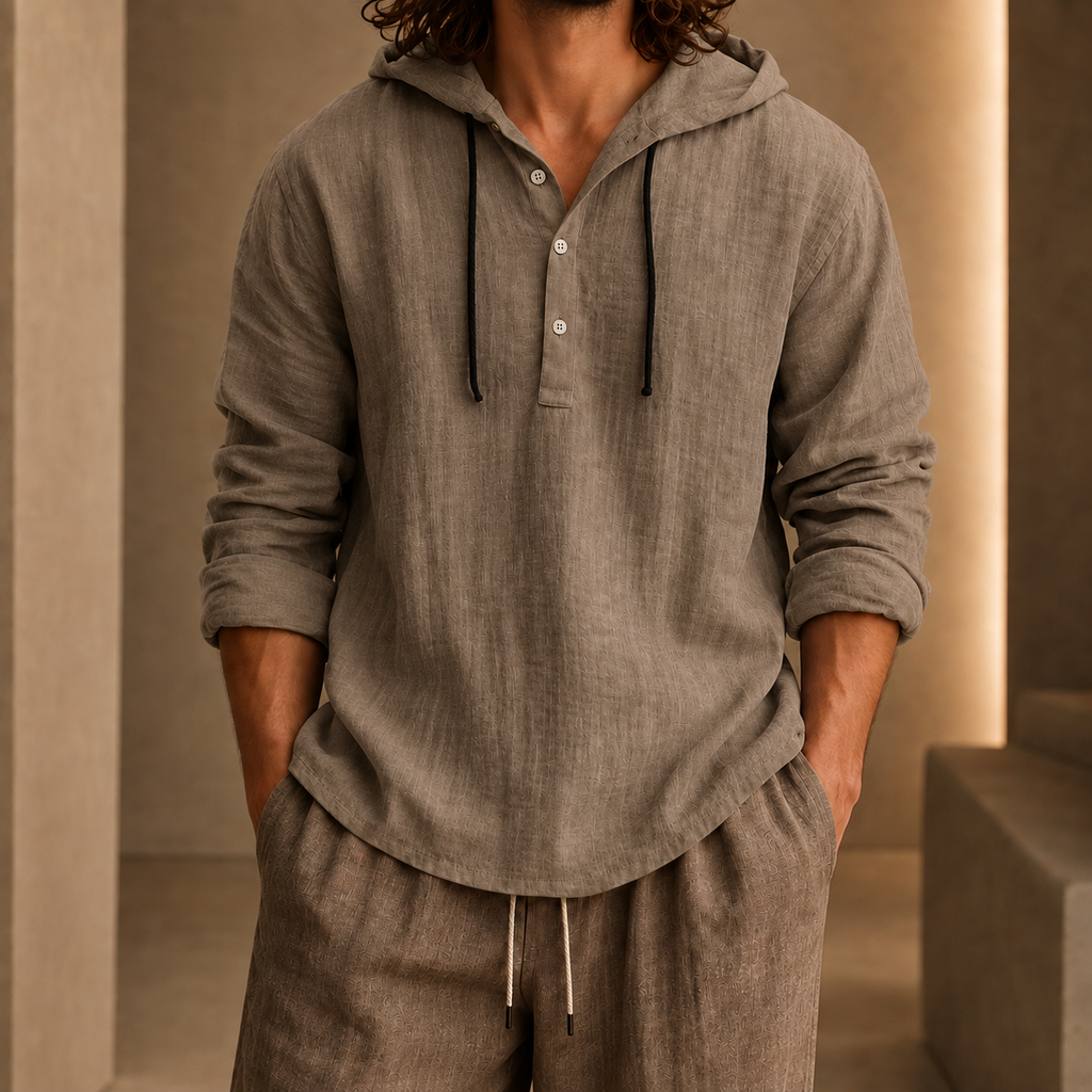 Bruno | Camicia Casual con Cappuccio