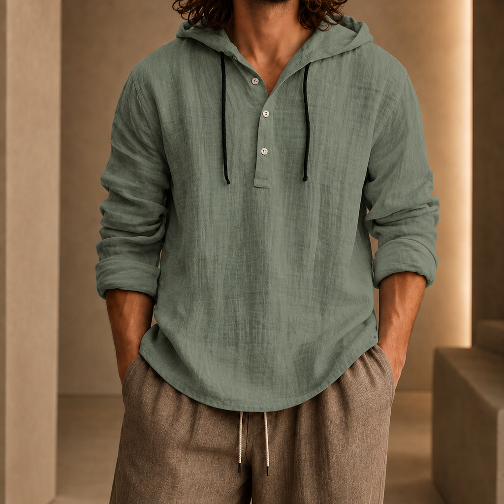 Bruno | Camicia Casual con Cappuccio