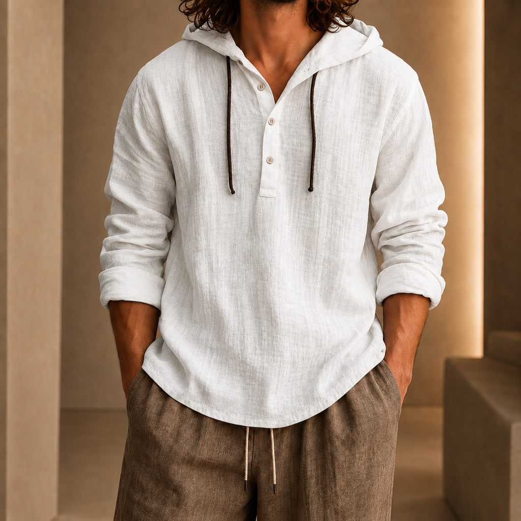 Bruno | Camicia Casual con Cappuccio