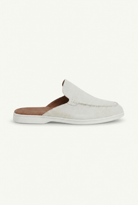 Yacht | Mocassino Aperto Camoscio — Bianco