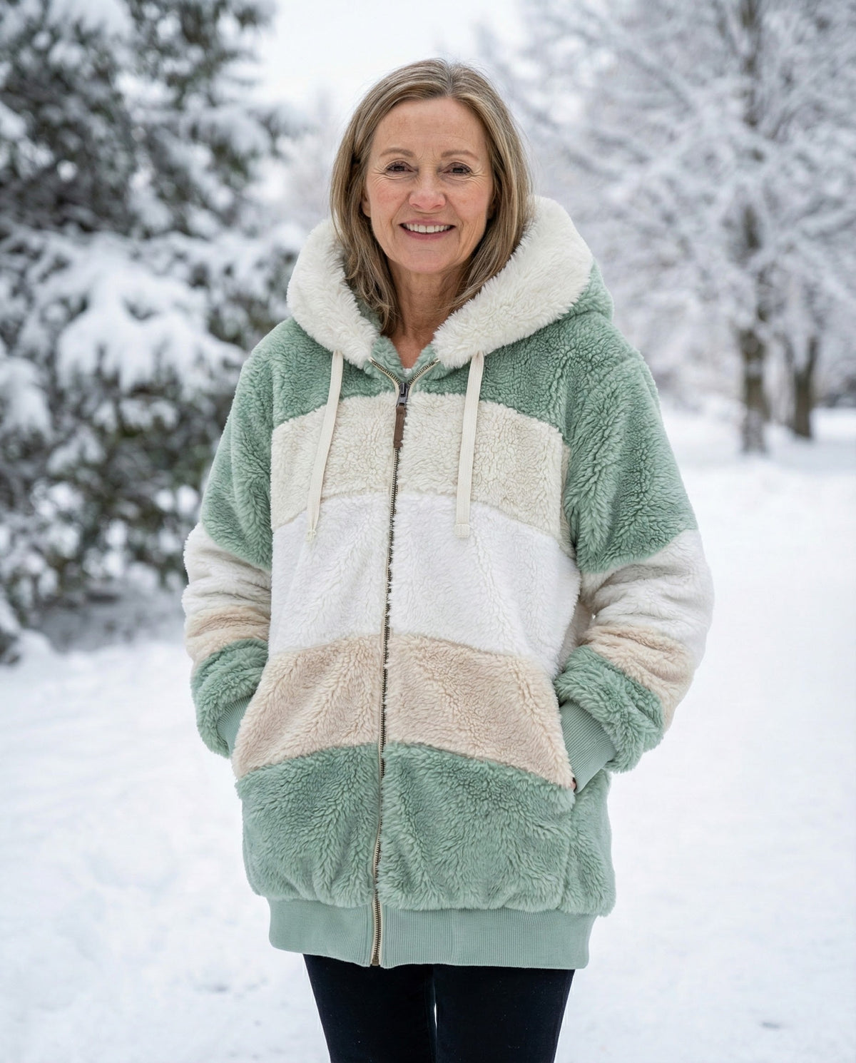 Ombretta | Cappotto Peluche Bicolore
