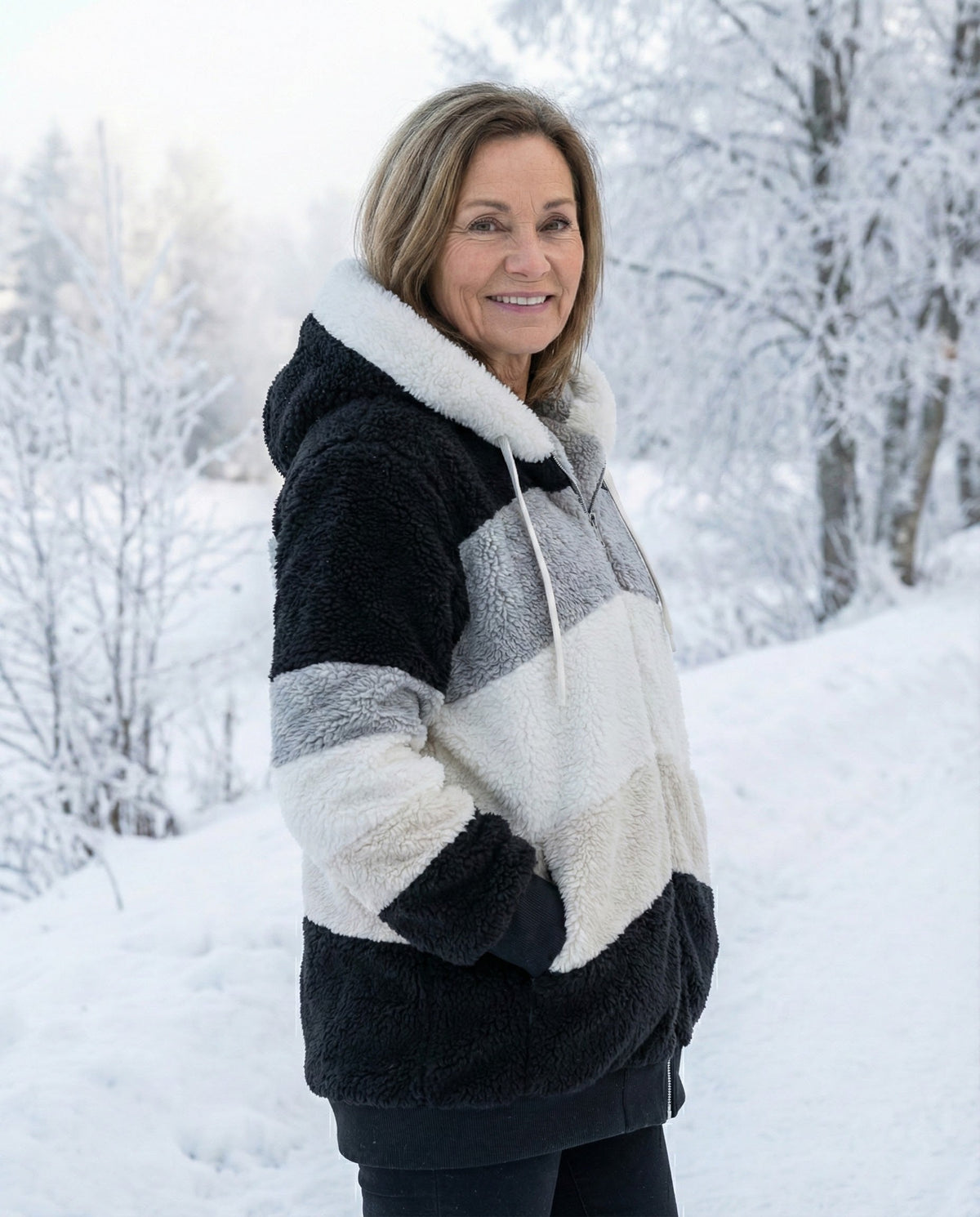 Ombretta | Cappotto Peluche Bicolore